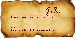 Gantner Krisztián névjegykártya